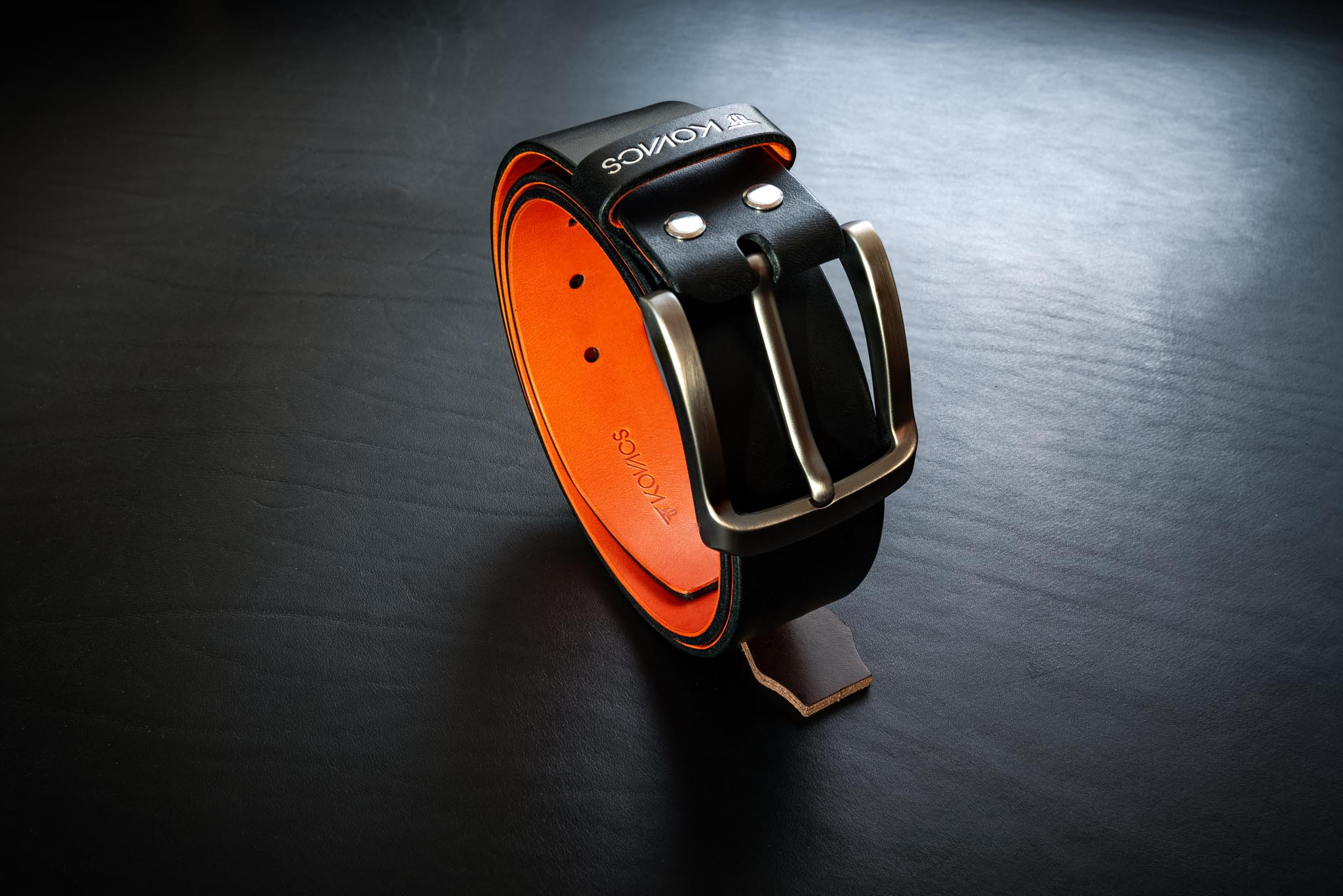 Double lined leather belt